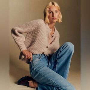 Sezane Emile Cardigan Sweater in Light Beige Size XXS